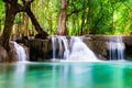 Waterfall deep forest soft scenic Royalty Free Stock Photo