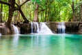 Waterfall deep forest soft scenic natural Royalty Free Stock Photo