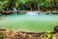 Waterfall deep forest with timber scene Royalty Free Stock Photo