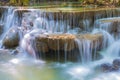 Waterfall in deep rain forest jungle