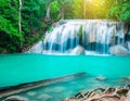 The waterfall at deep tropical rain forest. Royalty Free Stock Photo