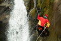 Waterfall Descent Canyoning Adventure Royalty Free Stock Photo