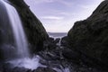 Waterfall on the Devon coastline Royalty Free Stock Photo