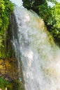 Waterfall. drop of water in the river from the ledge. Royalty Free Stock Photo