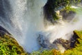 Waterfall. drop of water in the river from the ledge. Royalty Free Stock Photo