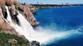 Waterfall on Duden river in Antalya, Turkey Royalty Free Stock Photo