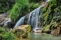 Waterfall El- Nicho in Cuba in the jungle natioanl park Royalty Free Stock Photo