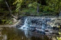 Waterfall falling down from a rock cascade.