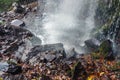 Waterfall falling a little pool