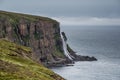 Waterfall falling into the sea Iceland