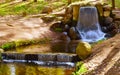 Waterfall. Falls in the forest. Wood. Royalty Free Stock Photo