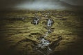 Waterfall in faroe isllands Royalty Free Stock Photo