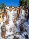 Waterfall feature at Grizzly Peak at Disney California Adventure Park Royalty Free Stock Photo