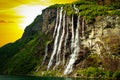 Waterfall fjord Royalty Free Stock Photo