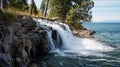 Waterfall Of Flathead Lake: Stunning Nikon D850 Landscape Photography Royalty Free Stock Photo