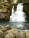 Waterfall flowing over the rocks