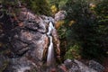 Waterfall in forest in autumn Royalty Free Stock Photo