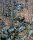 A Waterfall in the Forest of the Blue Ridge Mountains Royalty Free Stock Photo