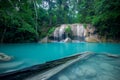 Waterfall in forest at Erawan waterfall National Park Royalty Free Stock Photo