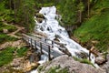 Waterfall in the forest, Fanes Cascade Cascate di Fanes in Dolomites