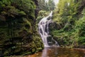 Waterfall in the forest. Karkonosze National Park Royalty Free Stock Photo