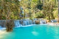 Waterfall in forest, names Tat Kuang Si Waterfalls