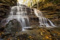 Waterfall in the Foreste Casentinesi in autumn Royalty Free Stock Photo