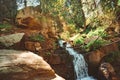 Waterfall in the forest Royalty Free Stock Photo