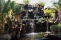 Waterfall in the garden.Thailand.