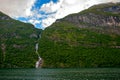 Waterfall, Geiranger Fjord Royalty Free Stock Photo
