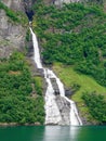 Waterfall Geiranger fjord Norway Royalty Free Stock Photo