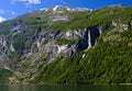 Waterfall at the Geiranger Fjord Royalty Free Stock Photo