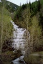 Waterfall in Glacier National Park, Montana Royalty Free Stock Photo