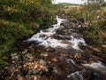 Waterfall in Glen Etive in the Glen Coe area in Scotland Royalty Free Stock Photo