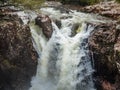 Waterfall in Glen Etive in the Glen Coe area in Scotland Royalty Free Stock Photo