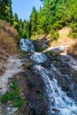 Waterfall in Goderdzi pass, Beautiful view of mountain landscape