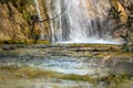 Waterfall in the gorge of Milonas near famous beach of Agia Fotia, Ierapetra, Crete, Greece Royalty Free Stock Photo