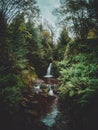 Waterfall in Gortin Glens Forest Park, Omagh, Ireland Royalty Free Stock Photo