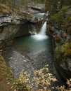 Waterfall on a green creek Royalty Free Stock Photo