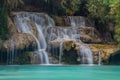 Waterfall in Green Forest Royalty Free Stock Photo