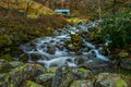 Waterfall green forest river stream landscape Royalty Free Stock Photo