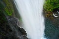 Waterfall in the green tropic forest. Water in the jungle. La Paz Waterfall gardens, with green tropical forest, Central Valley Royalty Free Stock Photo