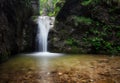 Waterfall in green valley - Janosikove diery, Small Fatras, Slovakia Royalty Free Stock Photo
