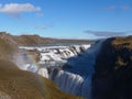 Gullfoss - Waterfall and rainbow in Iceland Royalty Free Stock Photo