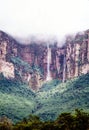 Clouded view of Angel Falls and Auyan-tepui taken early in the morning, Estado Bolivar, Venezuela Royalty Free Stock Photo