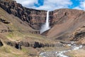 The waterfall Hengifoss in eastern Iceland Royalty Free Stock Photo
