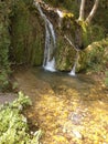 Waterfall in a hidden river in a wood