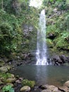 Waterfall in Hooleipalaoa Gulch Royalty Free Stock Photo