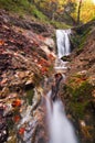 Waterfall in Horne Diery canyon in Mala Fatra mountains during autumn