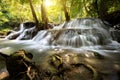 Waterfall Huay Mae Kamin Thailand Royalty Free Stock Photo